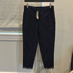 J. Crew navy lace ankle pant, NWT, size 4